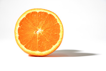 Fresh Refreshing Orange Fruit Isolated White Background  