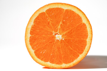 Fresh Refreshing Orange Fruit Isolated White Background  