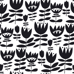 Cute simple tulip flower seamless pattern
