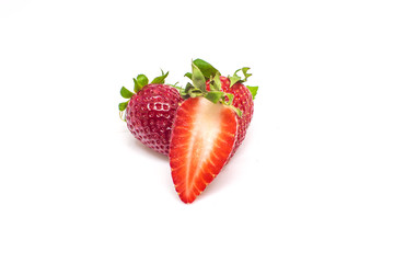 Strawberries, Isolated, White Background