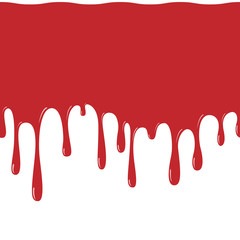red paint dripping seamless pattern. blood flows.