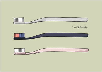 Vector Illustration of Toothbrush Set