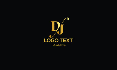 DJ logo design template vector illustration minimal design