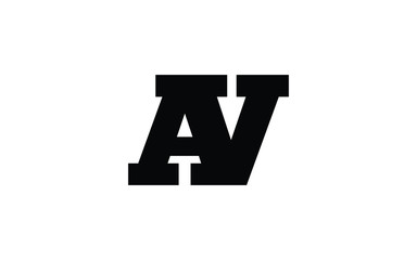 AV or VA and A, V Uppercase Letter Initial Logo Design, Vector Template