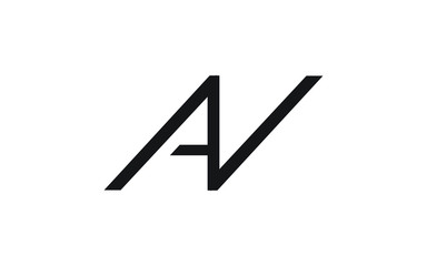 AV or VA and A, V Uppercase Letter Initial Logo Design, Vector Template