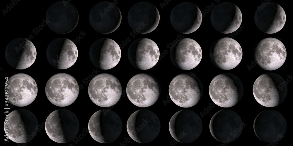 Canvas Prints moon calendar. set of moon phases. elements of this image furnished by nasa.