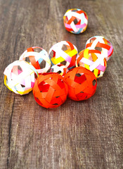 variety of colorful paper balls