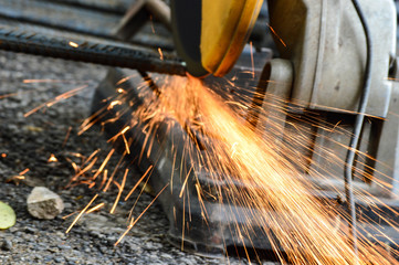 sparks from a grinder