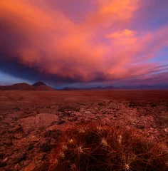 Foto op Canvas wunderschöner Sonnenuntergang in der Atacama Wüste, Chile. © Haider
