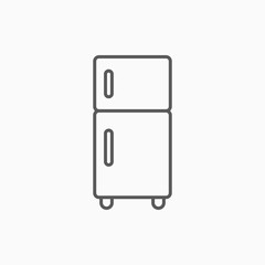 refrigerator icon, fridge vector, freezer illustration