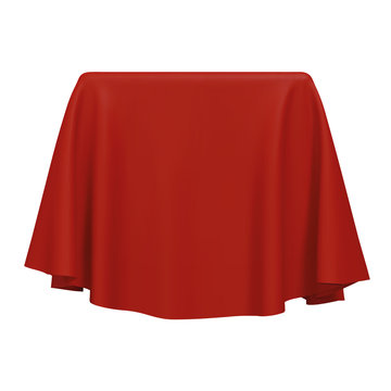 Red Fabric Covering A Blank Template Vector Illustration