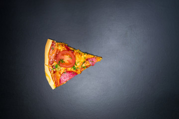 Pizza on a black background