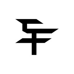 SF letter logo design vector