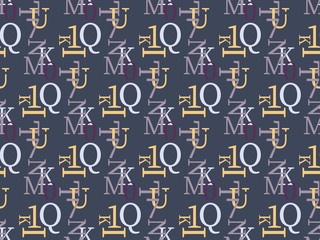 Seamless bright spring pattern with alphabet and   letter.