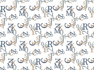  letter and  letter on a seamless spring pattern.
