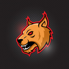 Cougar Mascot Head Vector Illustration, abstract emblem or logo of wildlife