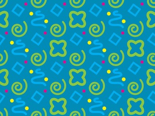 Bright colors of seamless pattern with  baby and  dots.