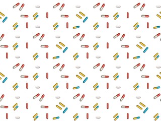  capsules and  capsules on a seamless spring pattern.