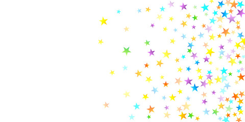 Rainbow Festive Confetti. Carnival Star Falling.