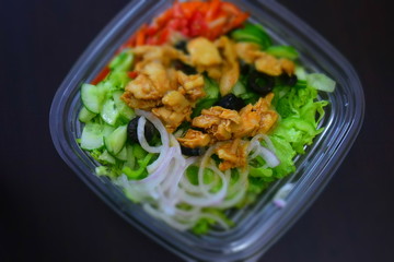 chicken Tikka salad with space to add text