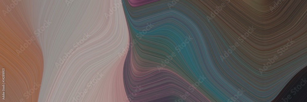 Poster abstract modern header design with dark slate gray, rosy brown and pastel brown colors. fluid curved