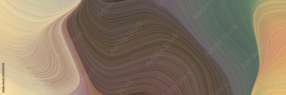 Poster abstract moving banner with dim gray, tan and rosy brown colors. fluid curved lines with dynamic flo