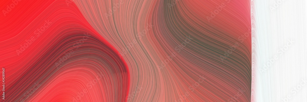 Poster abstract artistic banner with moderate red, indian red and white smoke colors. fluid curved lines wi