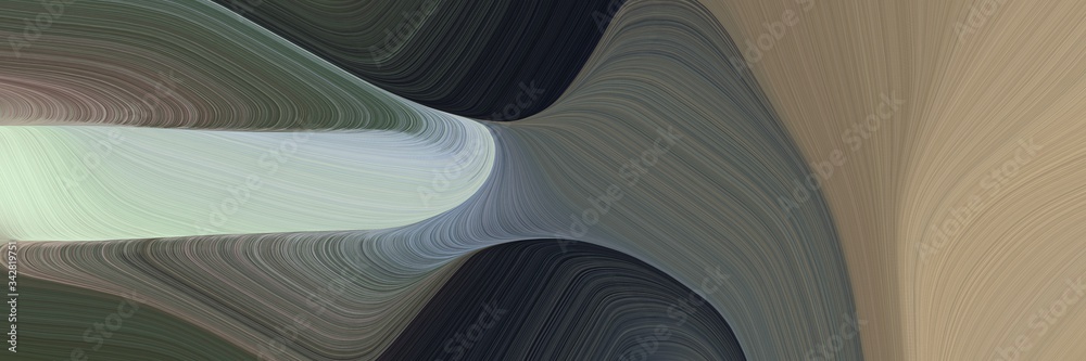 Aufkleber abstract moving horizontal header with dim gray, silver and rosy brown colors. fluid curved flowing 