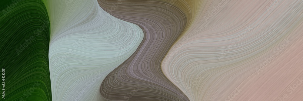 Poster abstract modern horizontal banner with dark gray, very dark green and dark olive green colors. fluid