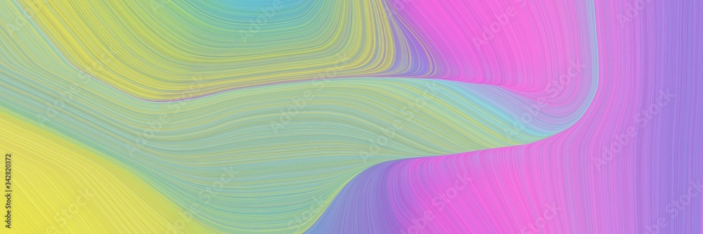 Aufkleber abstract artistic header with ash gray, dark sea green and dark khaki colors. fluid curved lines with dynamic flowing waves and curves