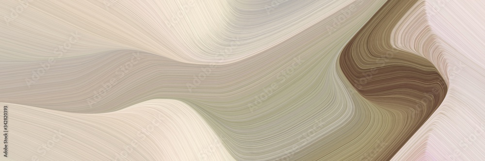 Poster abstract artistic horizontal header with silver, pastel gray and old mauve colors. fluid curved flow