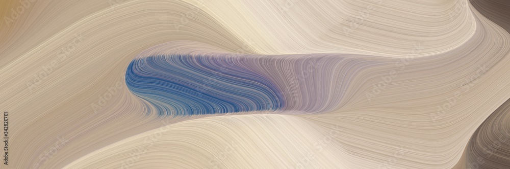 Aufkleber abstract dynamic horizontal banner with tan, teal blue and dim gray colors. fluid curved flowing wav