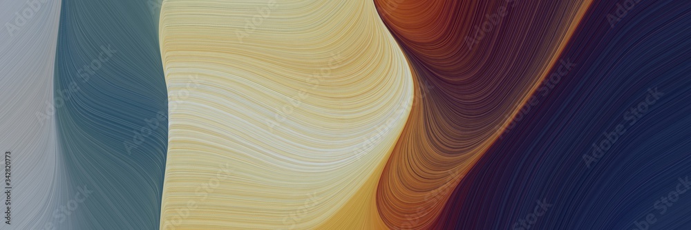Aufkleber abstract dynamic header with very dark violet, tan and light slate gray colors. fluid curved lines with dynamic flowing waves and curves