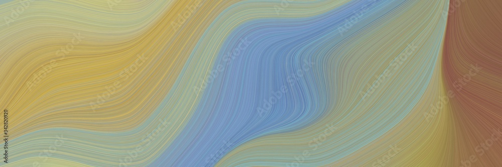 Poster abstract decorative horizontal header with dark sea green, cadet blue and pastel brown colors. fluid