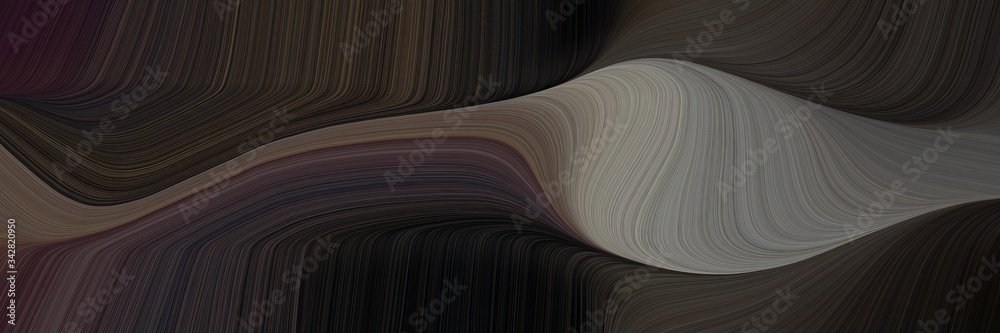 Poster abstract colorful horizontal header with very dark pink, gray gray and old mauve colors. fluid curved lines with dynamic flowing waves and curves