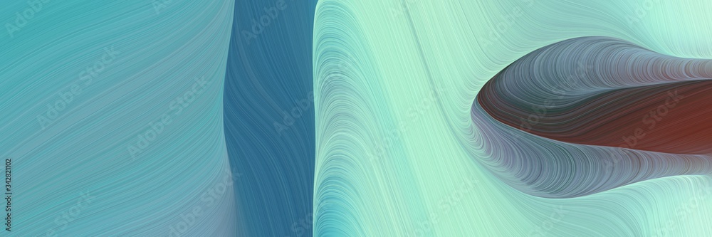 Aufkleber abstract modern header with cadet blue, powder blue and old mauve colors. fluid curved lines with dynamic flowing waves and curves