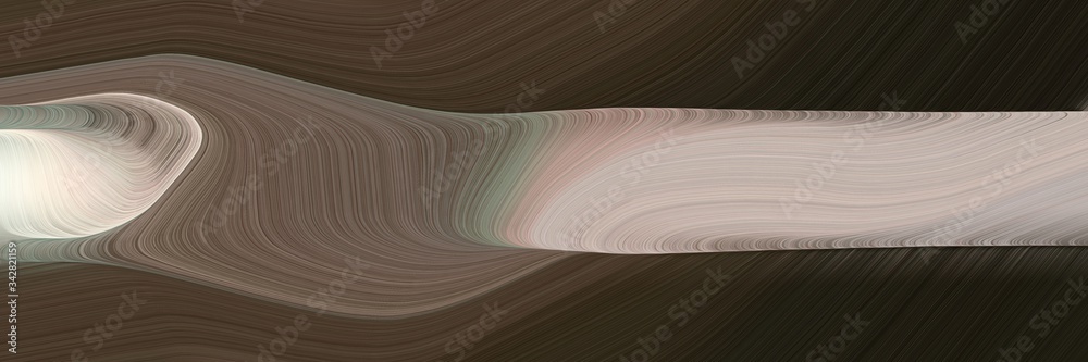 Poster abstract decorative banner with old mauve, silver and very dark violet colors. fluid curved flowing 