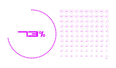 Set of circle percentage diagrams from 0 to 100. Percentage Icons. Timer. Infographic for your concept