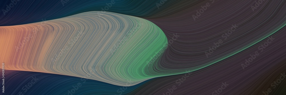 Aufkleber abstract decorative banner with very dark blue, rosy brown and gray gray colors. fluid curved lines 