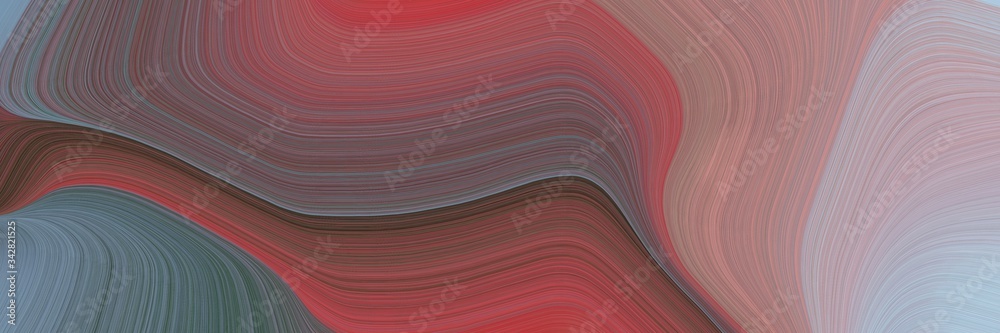 Poster abstract flowing header design with pastel brown, ash gray and dark slate gray colors. fluid curved flowing waves and curves