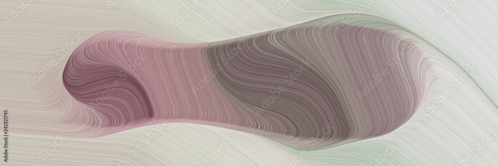Poster abstract artistic designed horizontal header with silver, pastel gray and dim gray colors. fluid curved lines with dynamic flowing waves and curves