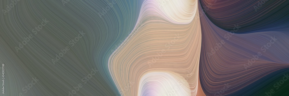 Aufkleber abstract modern designed horizontal banner with dim gray, tan and very dark blue colors. fluid curve