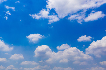 White clouds cumulus on blue sky background