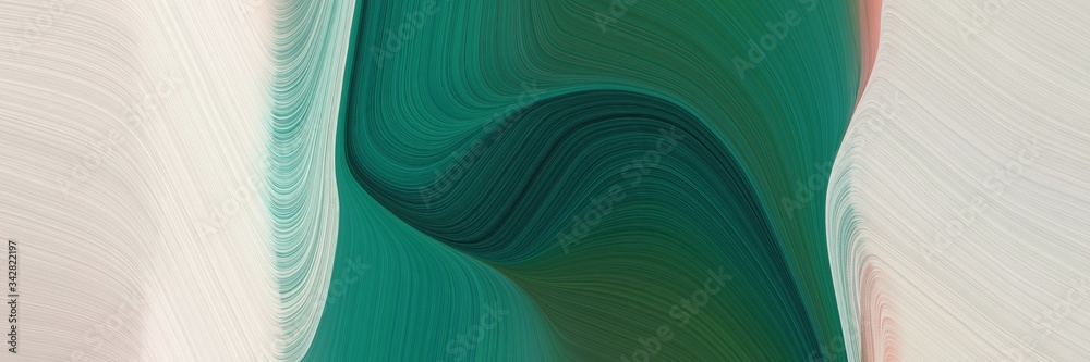 Poster abstract colorful designed horizontal banner with light gray, dark slate gray and cadet blue colors. fluid curved lines with dynamic flowing waves and curves
