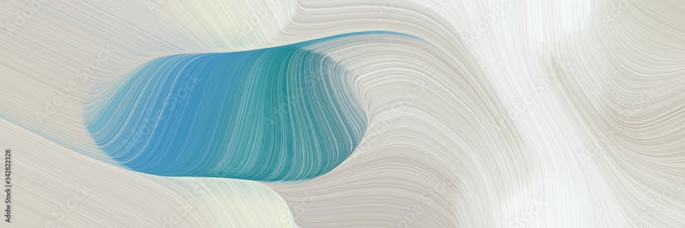 Poster abstract modern horizontal header with light gray, steel blue and medium aqua marine colors. fluid c