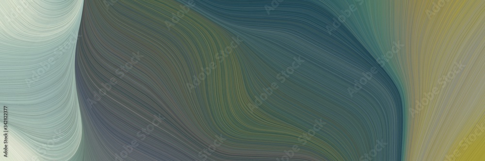 Poster abstract surreal designed horizontal banner with dark slate gray, silver and dark gray colors. fluid