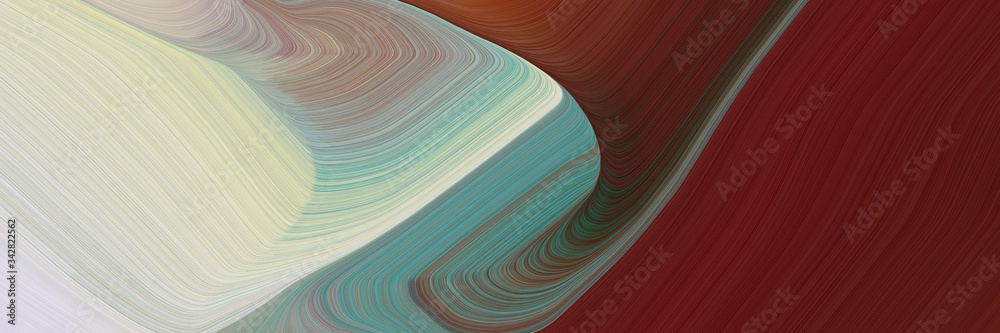 Aufkleber abstract dynamic header with old mauve, pastel gray and dark sea green colors. fluid curved lines with dynamic flowing waves and curves