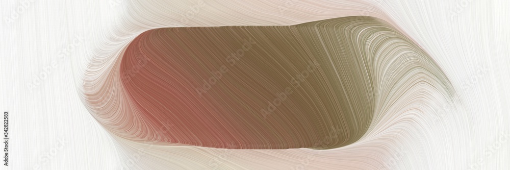 Poster abstract flowing banner with pastel brown, antique white and rosy brown colors. fluid curved lines w
