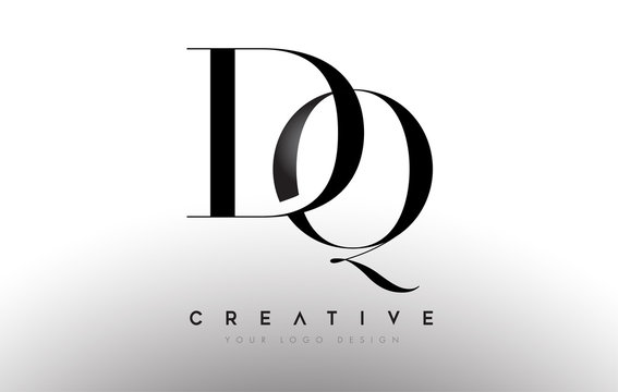 DQ qd letter design logo logotype icon concept with serif font and classic elegant style look vector