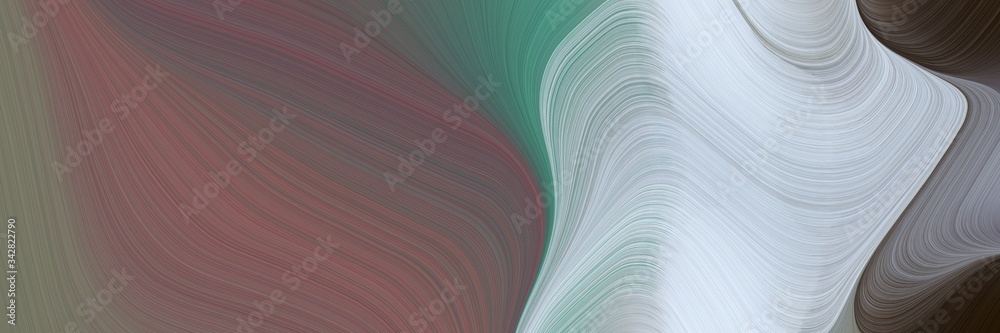 Poster abstract dynamic horizontal header with dim gray, light gray and dark gray colors. fluid curved flowing waves and curves